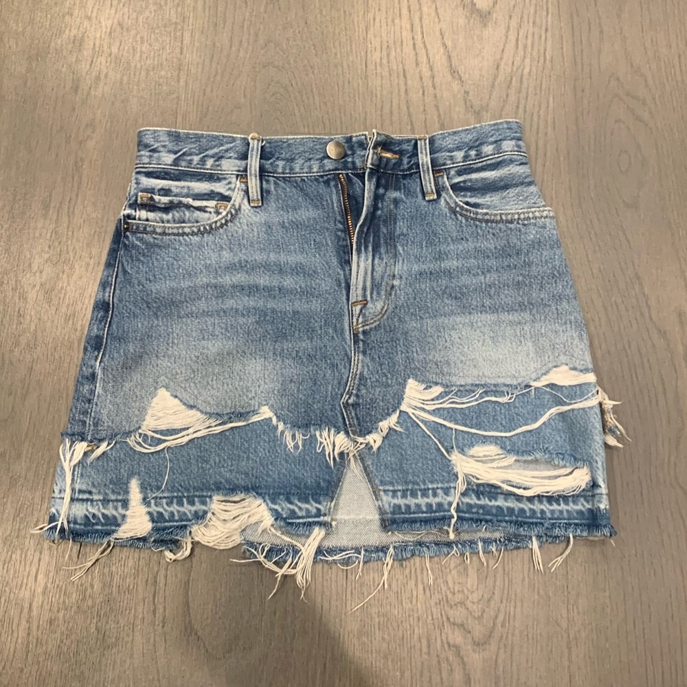 Frame Le Mini Skirt Front Split Release Hem - Picture 7 of 15